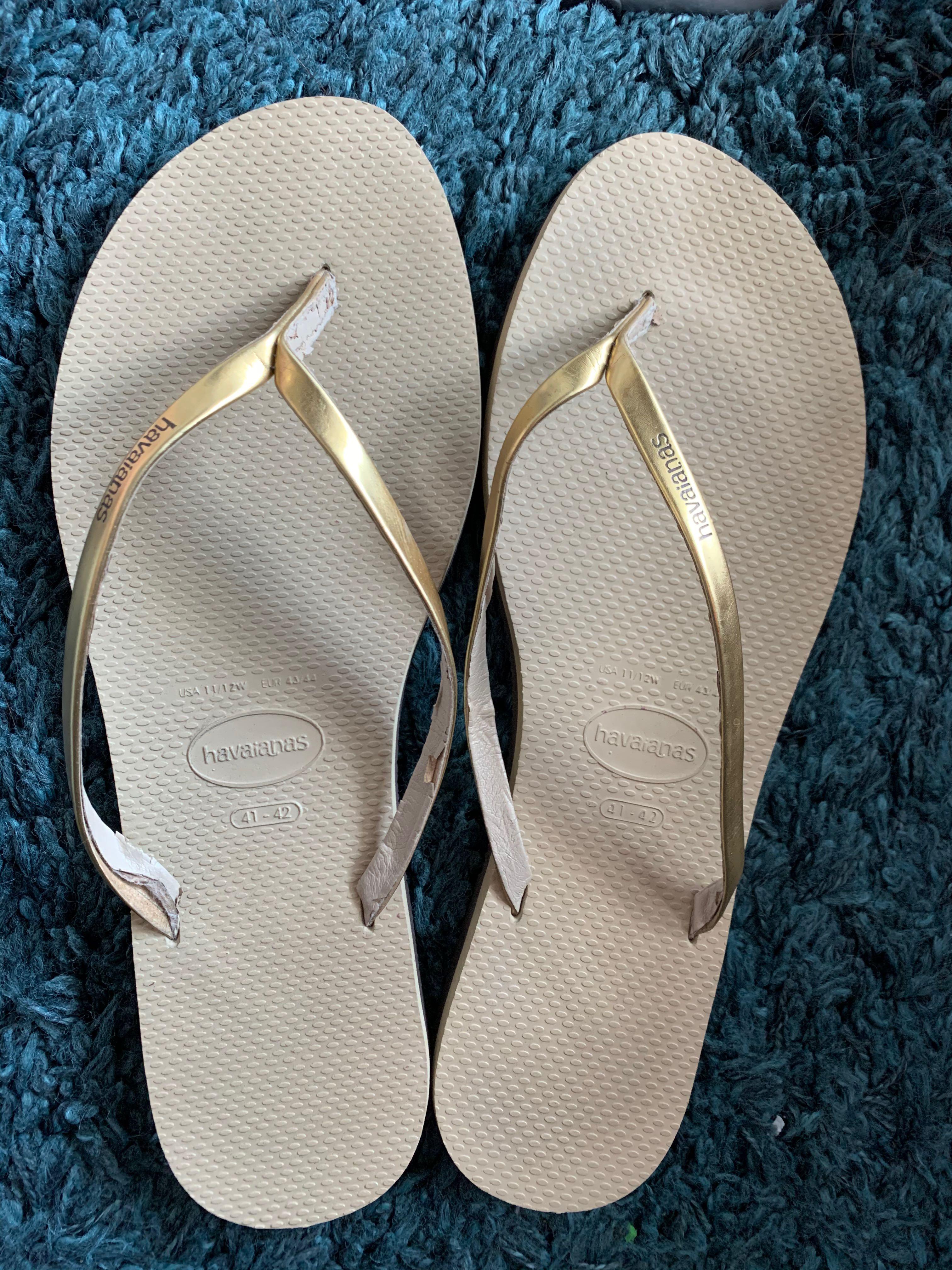 Havaianas Gold Slippers Women s Fashion Footwear Flats