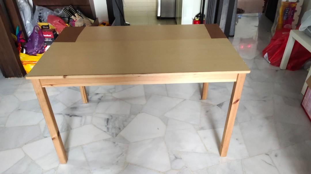 IKEA Table (Category: Tables & Sets) located in Singapore. Submitted by silverpenguin.d5518e (Listing ID 1068022413, Image 1). Description: We have total 3 tables, selling one of table. Steady and Stable. Used but not abused. 120cm x 75cm x 73cm (LxWxH).