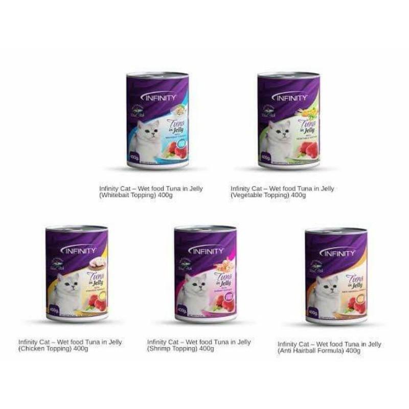INFINITY Canned Cat Wet Food 400g, Pet Supplies, Pet Food on Carousell