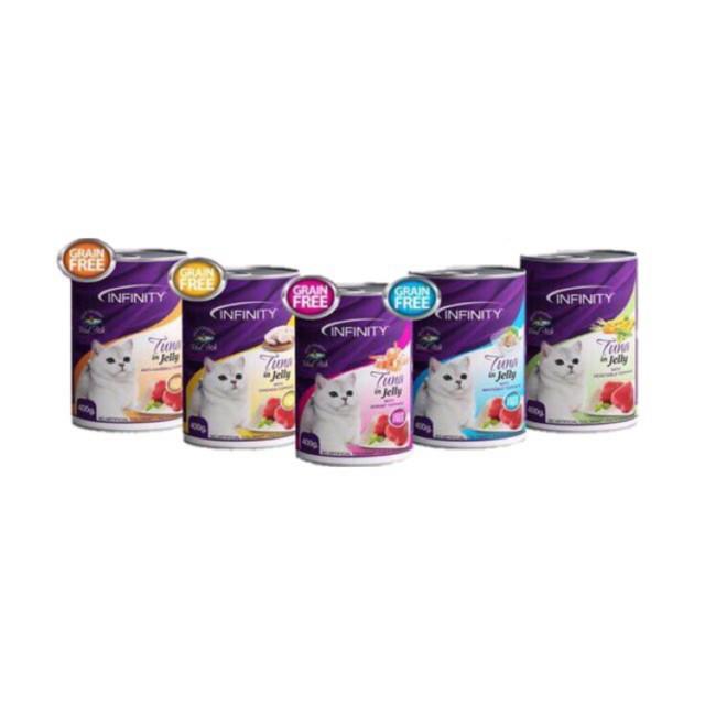 INFINITY Canned Cat Wet Food 400g, Pet Supplies, Pet Food on Carousell