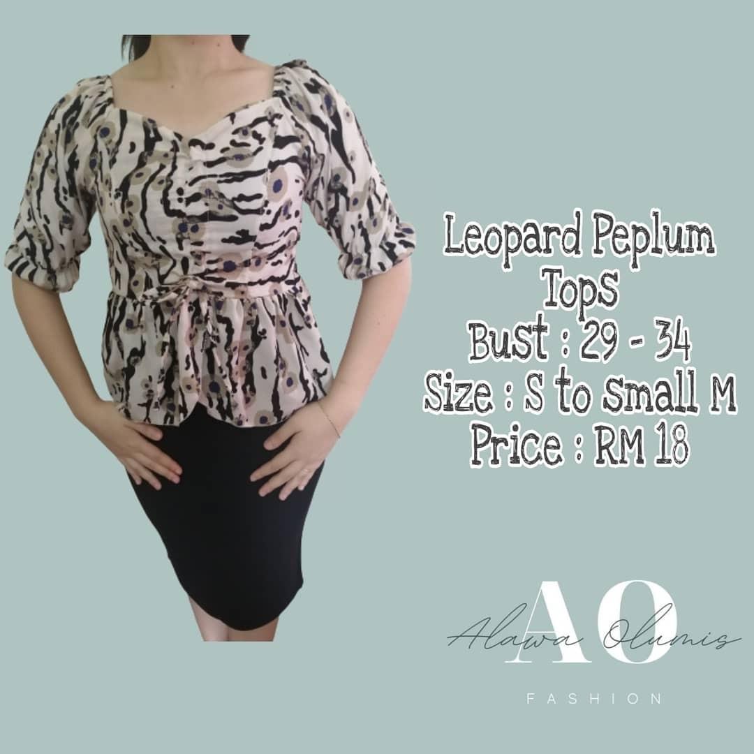 peplum leopard top