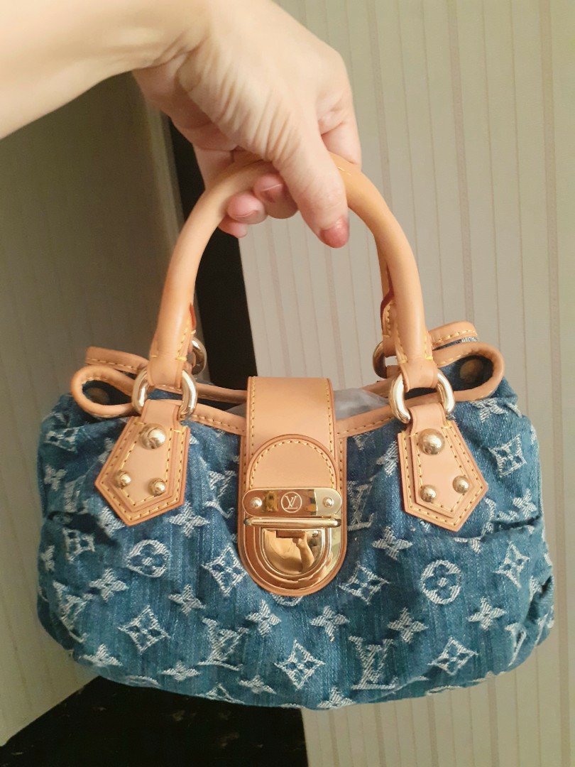 Louis Vuitton Vintage Denim Crossbody Bag With An Extra Strap GHW