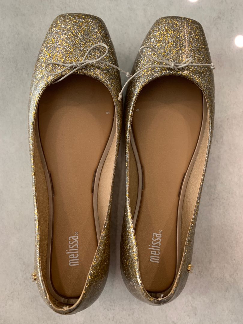 Gold glitter shoes best sale flats