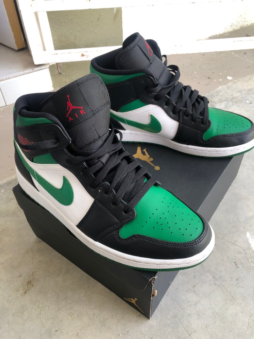 Nike AJ 1 MID PINE GREEN Men s Fashion Footwear Sneakers on