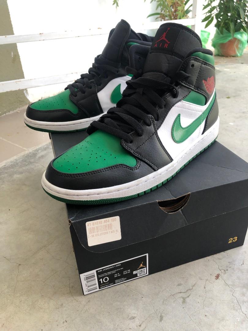 Nike AJ 1 MID PINE GREEN Men s Fashion Footwear Sneakers on