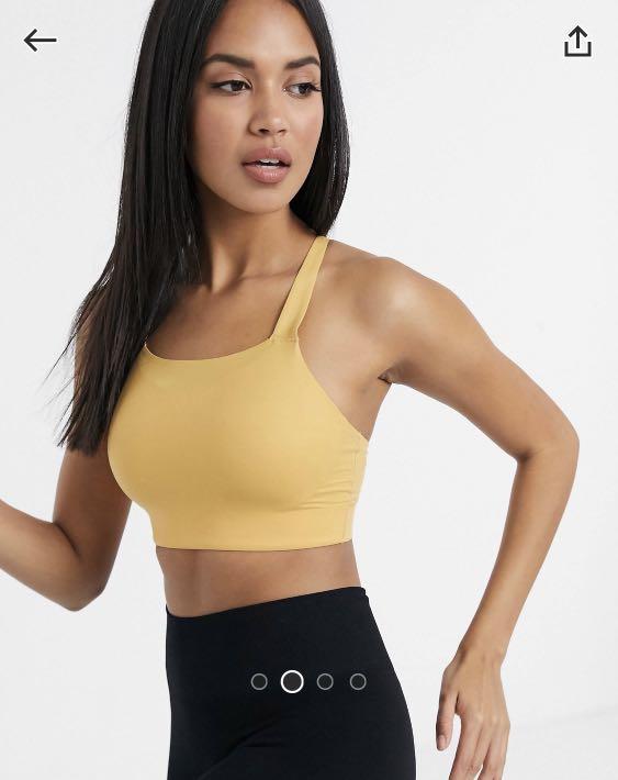 Nike swoosh luxe sports bra in yellow, Men's Fashion, Activewear on  Carousell