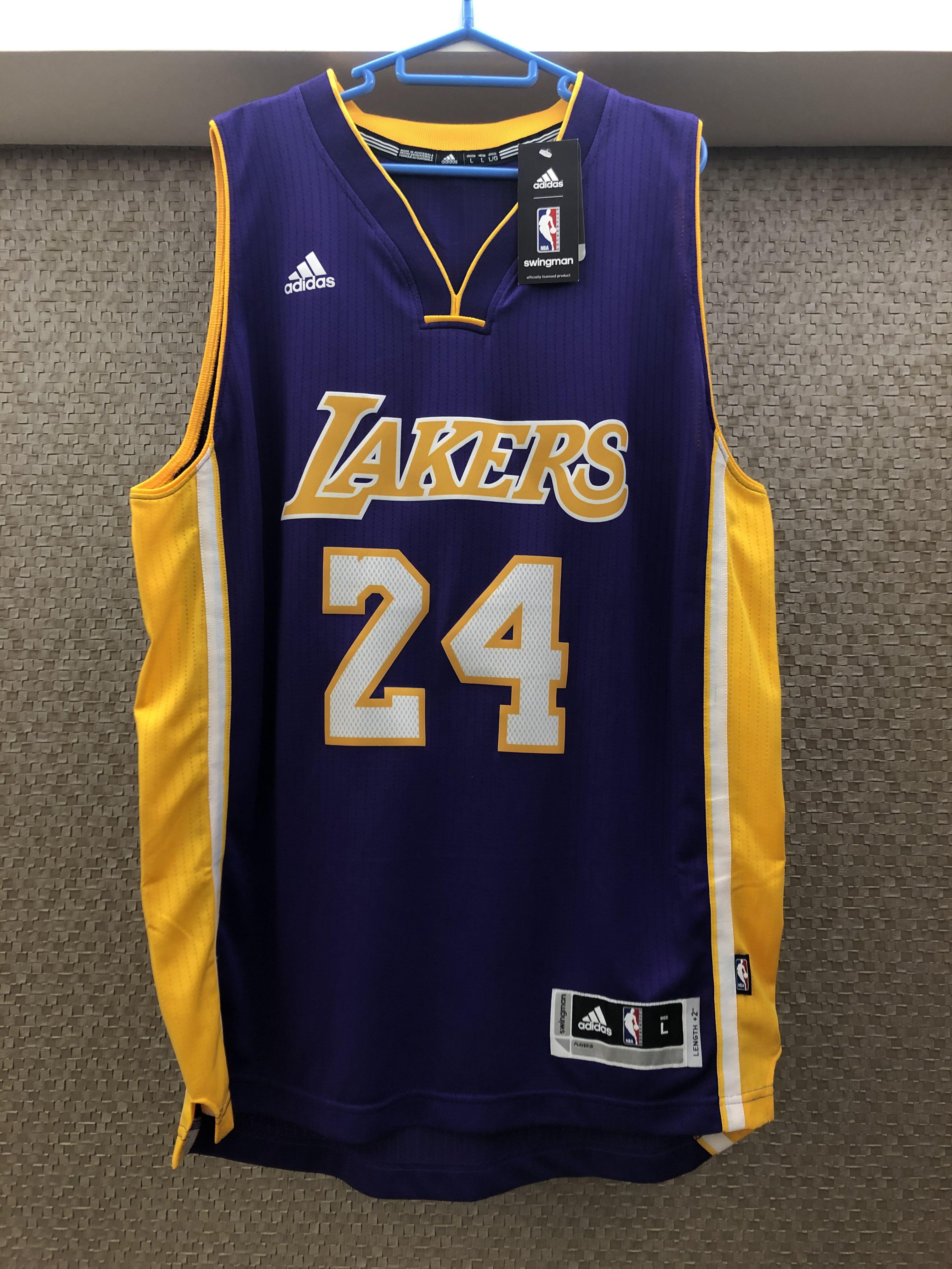 NWT) #24 KOBE BRYANT ADIDAS LOS ANGELES LAKERS PURPLE SWINGMAN