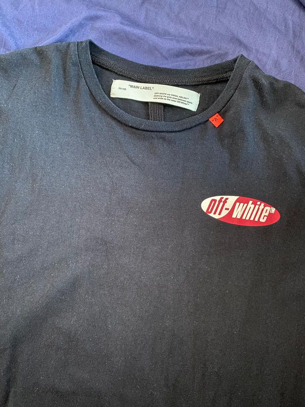 off white split logo tee