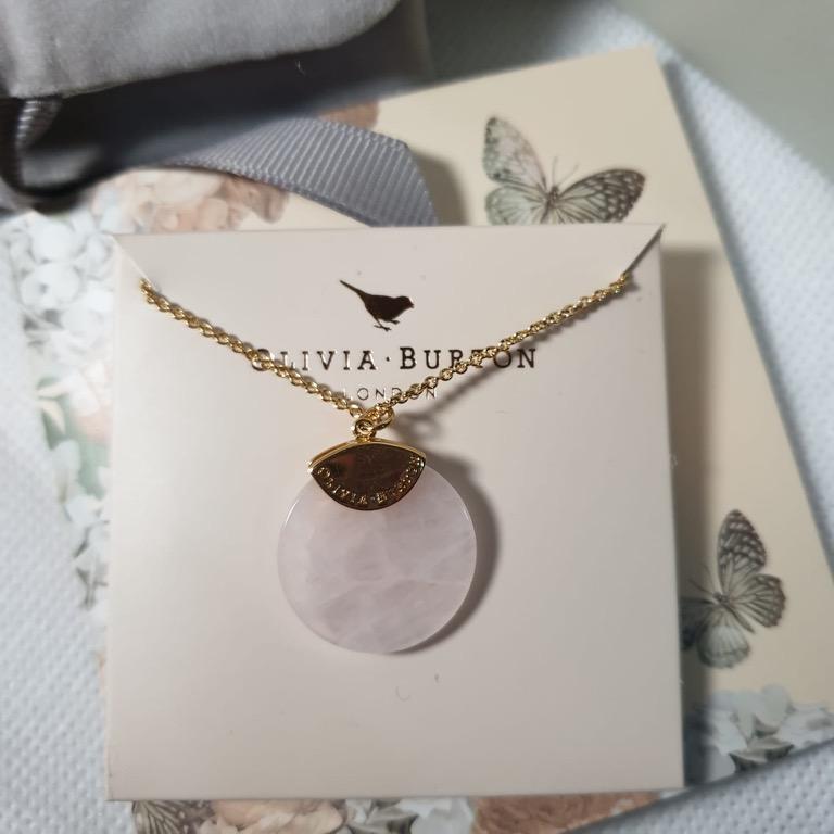 Olivia burton rose quartz necklace store