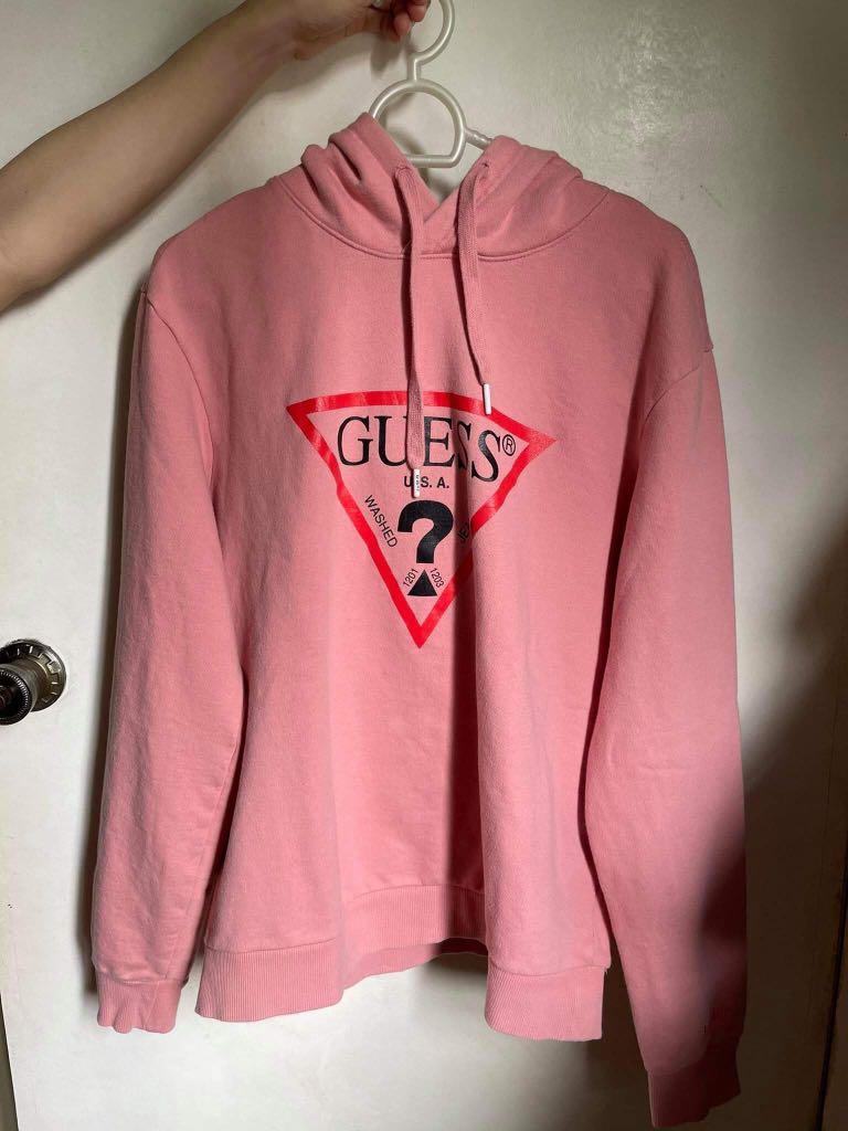 guess pink hoodie
