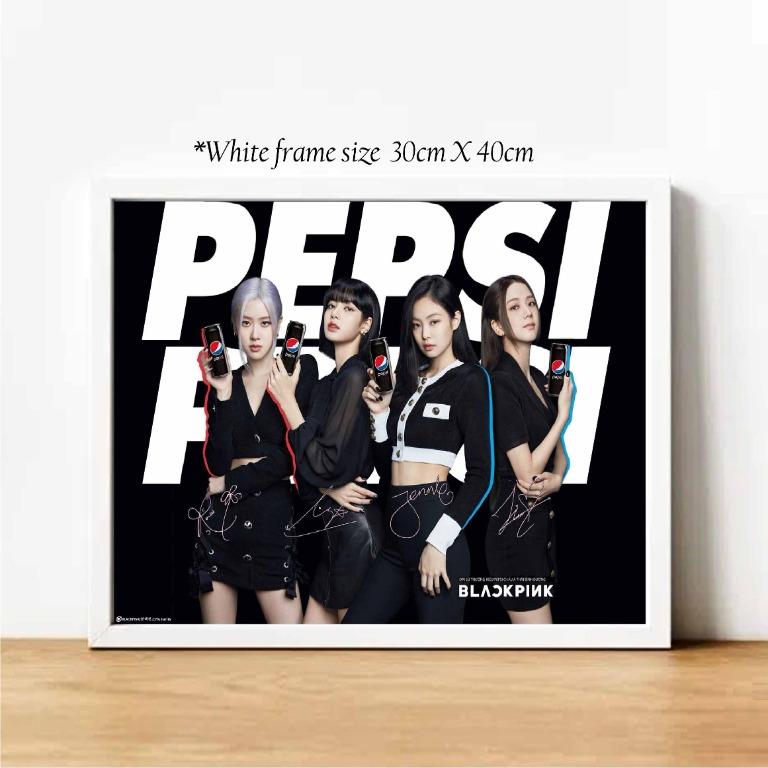 PEPSI x BLACKPINK POSTER LIMITED POSTER with frame, Furniture & Home ...