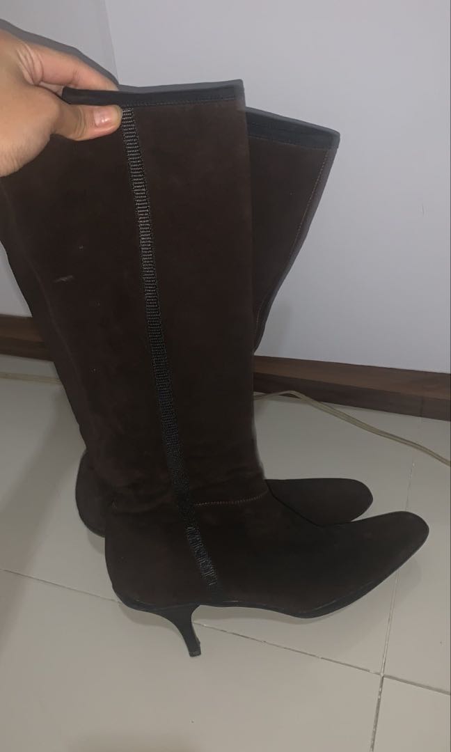 prada brown suede boots