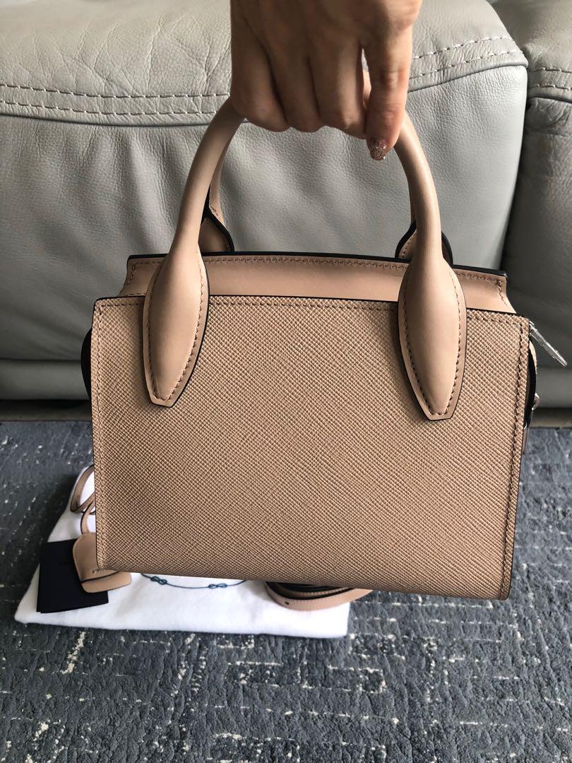 Prada Mini Kirsten Saffiano Leather Tote Bag