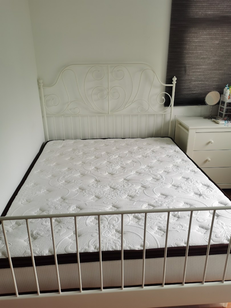 Rarely used Queen mattress plus Ikea Bedframe, Furniture & Home Living