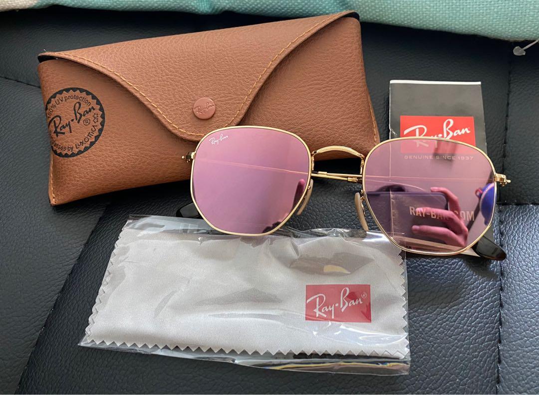 Ray Ban Hexagonal Flat Lenses Rb3548n Women S Fashion Accessories Eyewear Sunglasses On Carousell