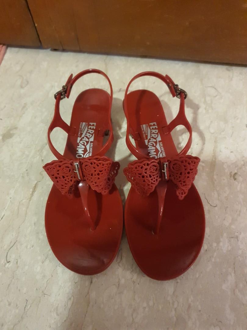 Ferragamo red sandals shop