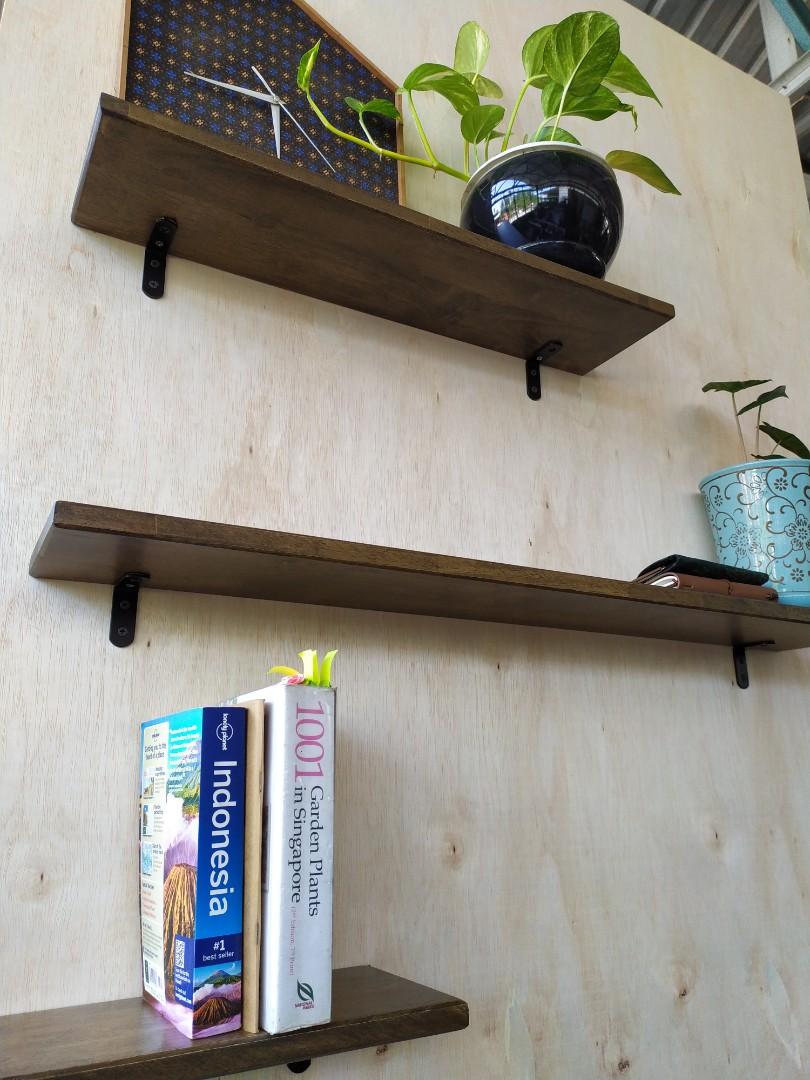 Solid rubber wood shelves panel, Furniture & Home Living, Furniture, Shelves, & Racks