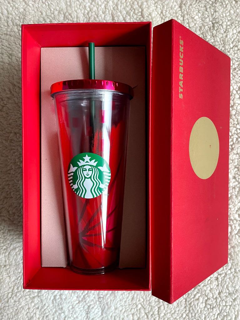 2014 Rare Starbucks Holiday Splash Cold Cup Tumbler 24oz, Hobbies