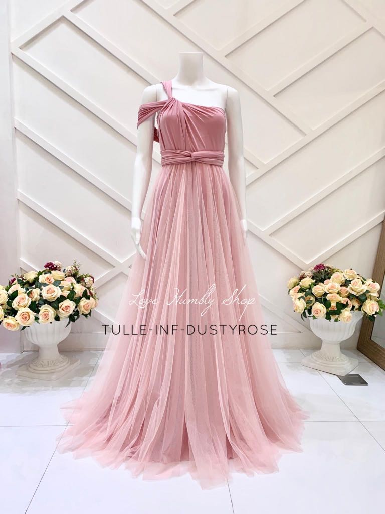 Infinity dress with cheap tulle overlay