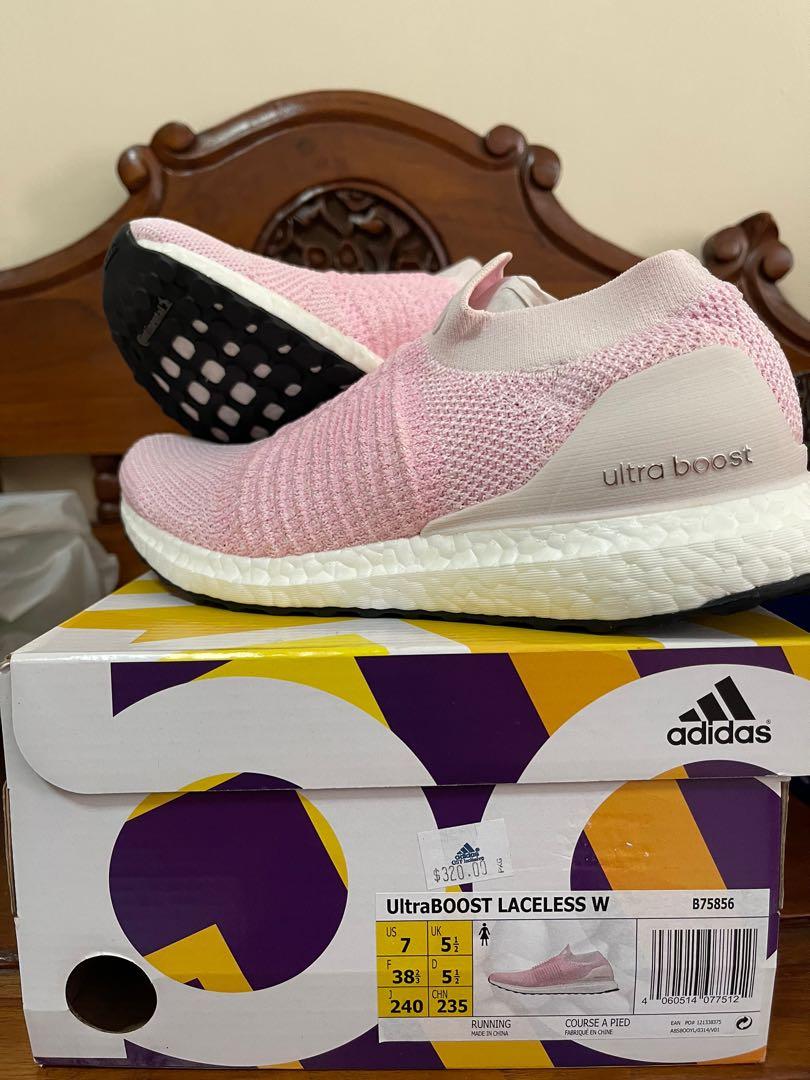 Ultraboost laceless pink new arrivals