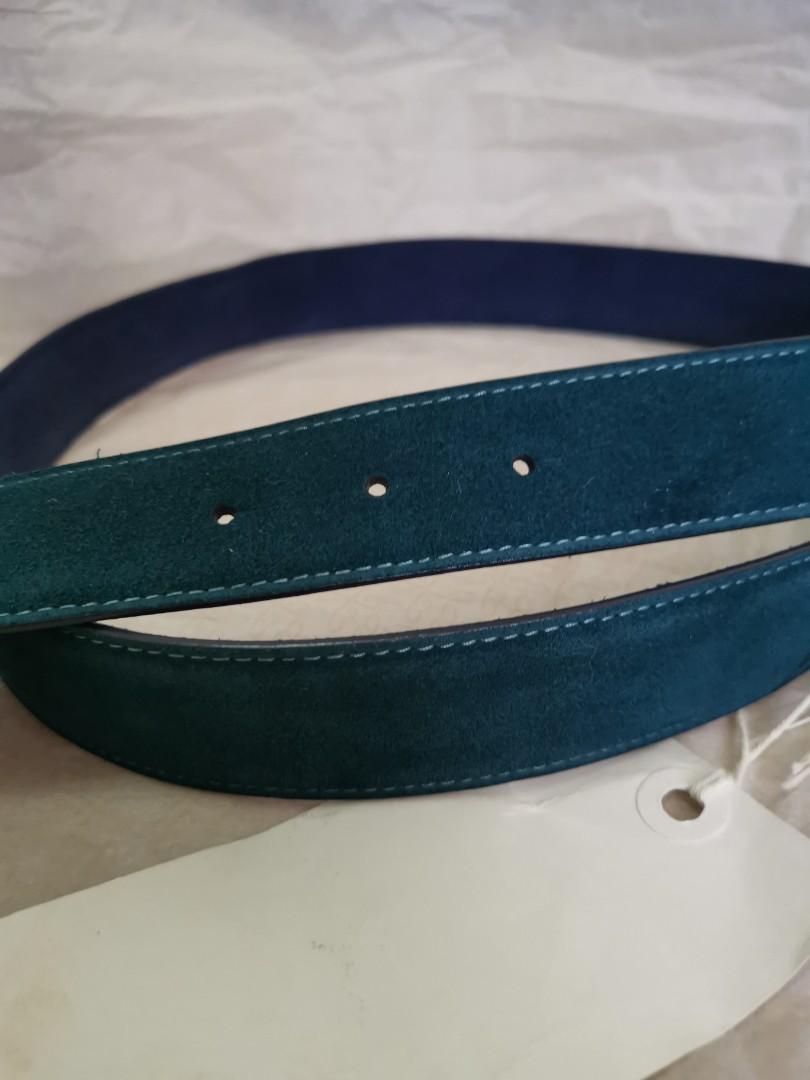 Unfinished Italian Suede Leather Belt in Teal (no buckle), Luxury ...