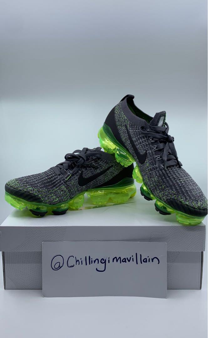 US 8 8.5 9 9.5 10 11 Nike Air Vapormax Flyknit 3 Gunsmoke Volt Wolf Thunder Grey Vapourmax Fly Knit 3.0 Vapor Max Vapour Max Men s Fashion Footwear Sneakers on Carousell