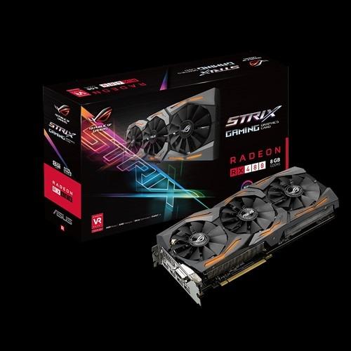 USED Asus ROG Strix AMD RX 480 8gb GDDR5 VRAM Memory AMD GPU RX480