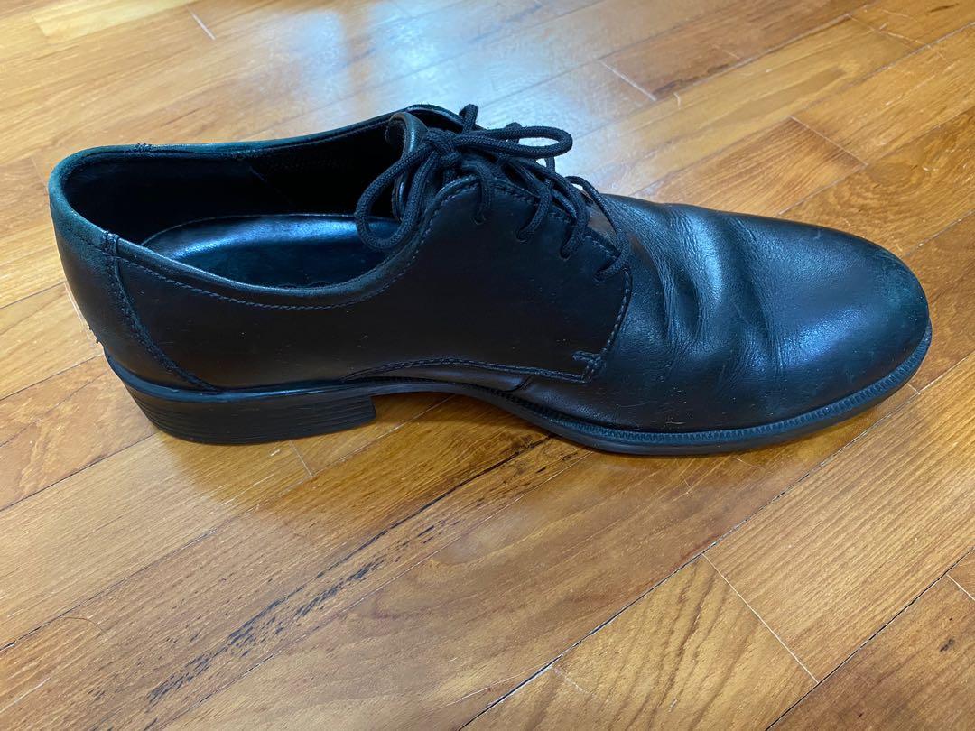 Used ECCO Black Leather Work Shoes for Men Men s Fashion