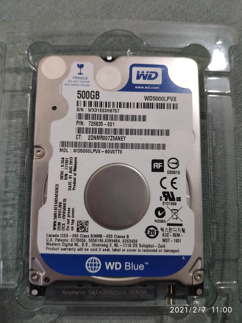 市場 WD5000LPVX Digital製HDD：エクセラー3号館 500GB SATA600 Western