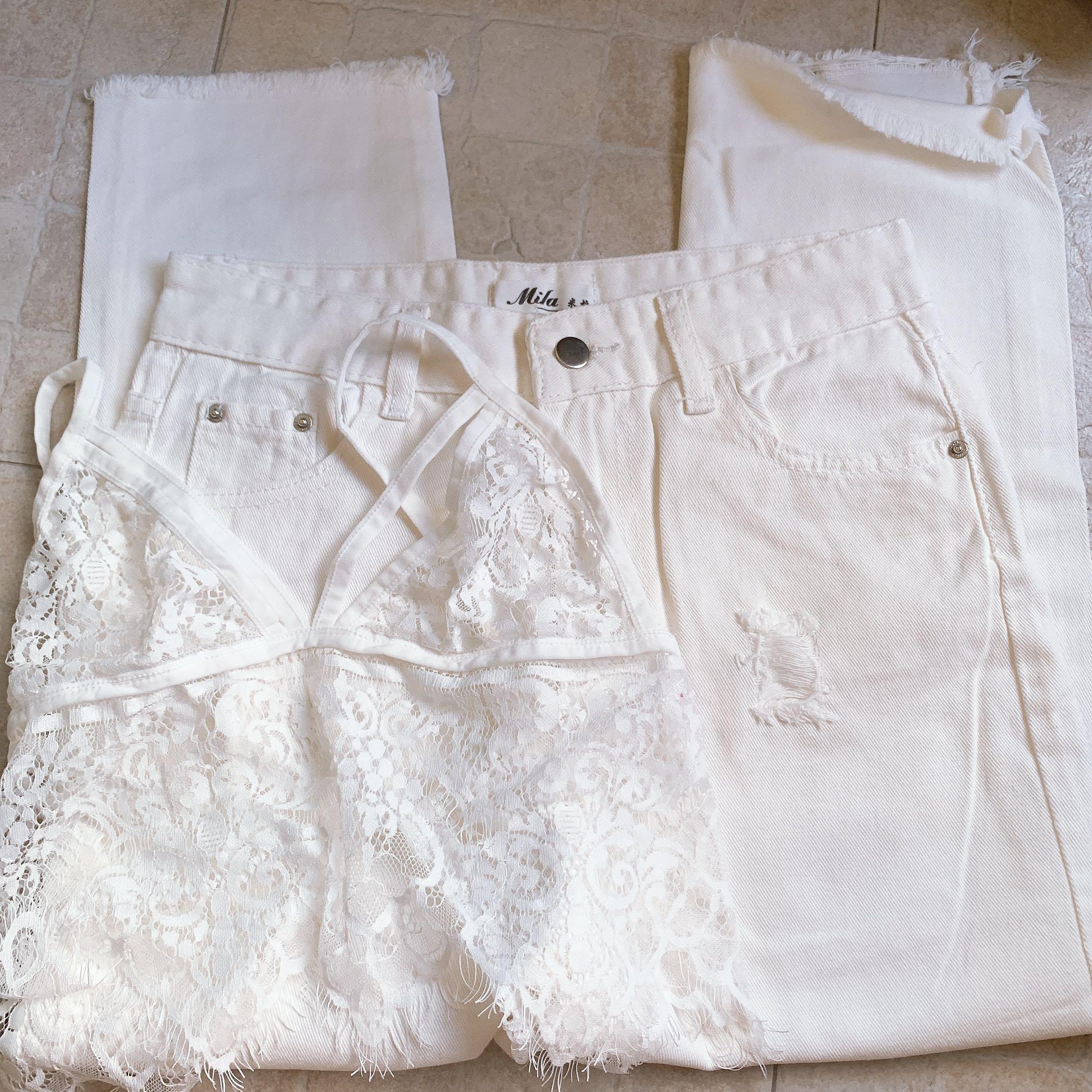 white lace bralette crop top