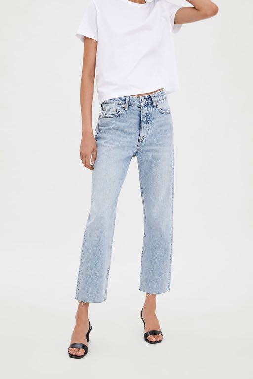 High rise straight cheap leg jeans zara