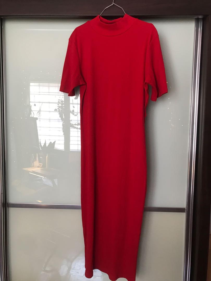 ZARA red ribbed knit dress, Women's Fashion, Dresses & Sets, Jumpsuits ...