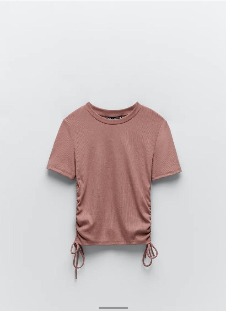 Zara ribbed top with gathering