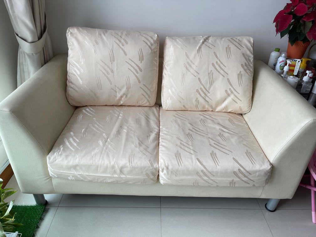 2 Seater Cream Fabric Cushion Sofa Furniture Home Living Chairs On Carou 2 Seater Cream Fabric Cushion Sofa, What Is Cushion Sofa