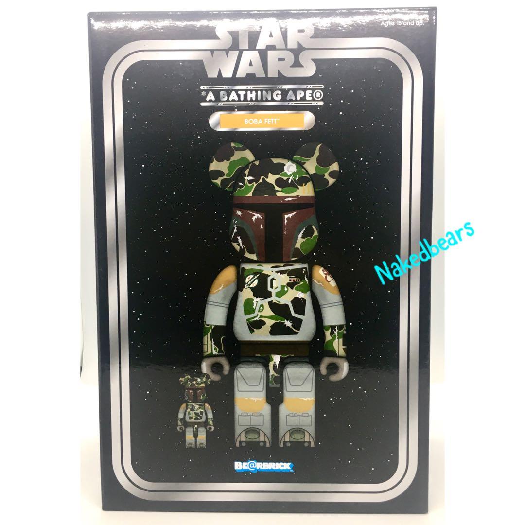 400% + 100% Bearbrick Bape x Star Wars Boba Fett, Hobbies & Toys