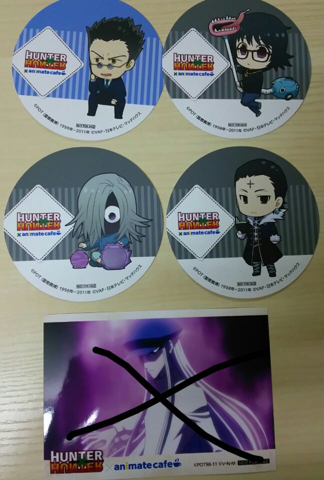 全職獵人杯墊4個日本cafe限定幻影旅團團長hunterxhunter 玩具 遊戲類 玩具 Carousell