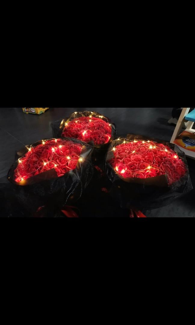 52 stalks Soap roses bouquet, Hobbies & Toys, Stationery & Craft ...