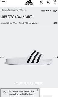 adidas white sliders