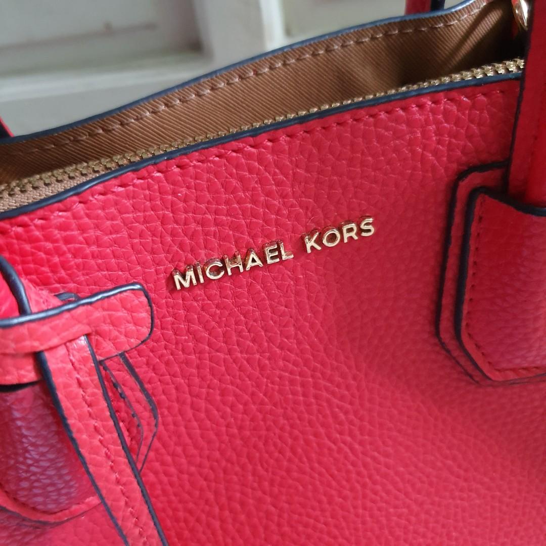 Authentic Michael Kors Mercer Small Red, Luxury, Bags & Wallets on Carousell