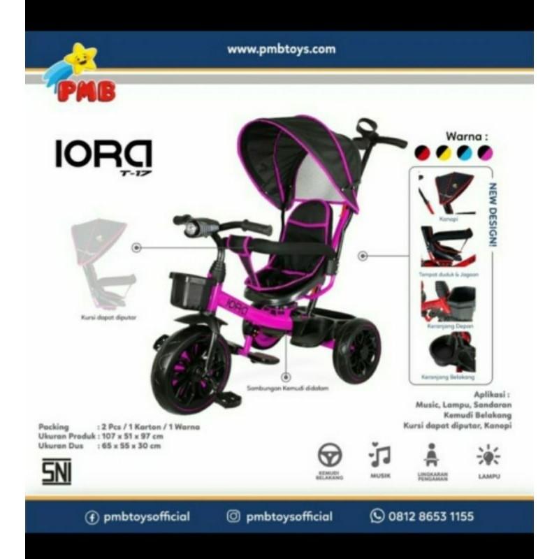 Baby Stroller Tricycle Pmb Iora T17 T 17 T 17 Dorongan Anak Bayi Anak Kereta Kursi Goyang Gendongan Bayi Di Carousell