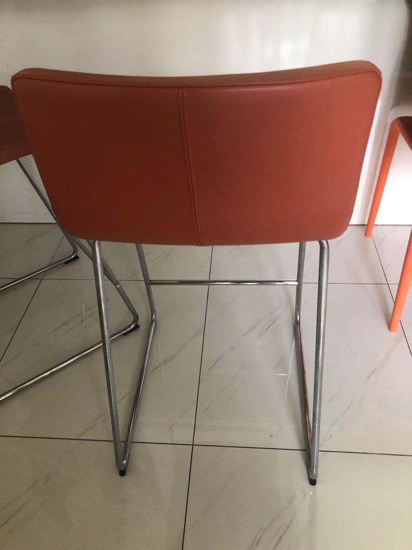 IKEA Bernhard Leather Bar Stools, Furniture & Home Living, Furniture