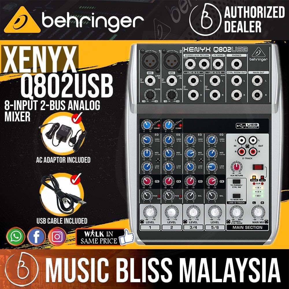 Behringer XenyxQ802USB 8 Channel Analog Mixer with USB (Xenyx Q802USB