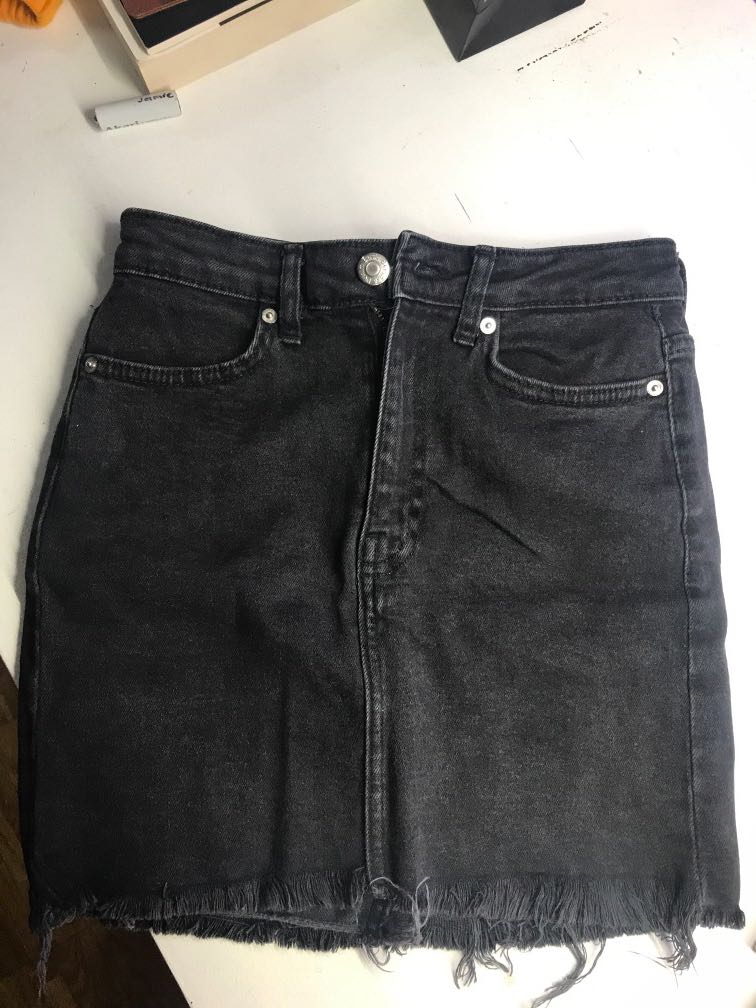 Bershka black denim skirt, Women's