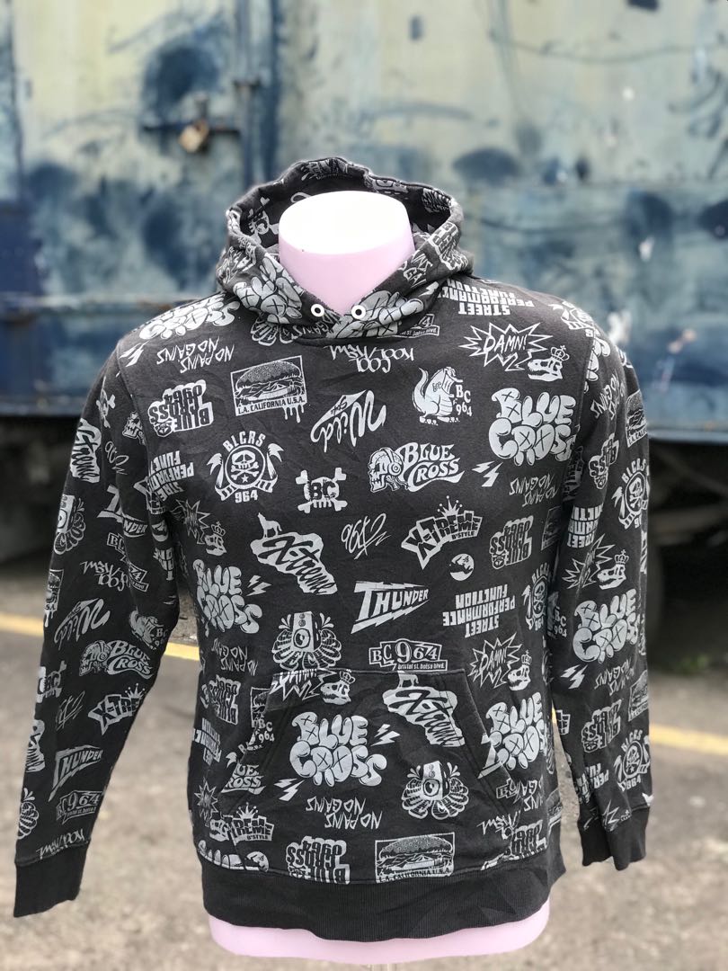 Blue Cross Hoodie, Men's Fashion, Tops u0026 Sets, Hoodies on Carousell