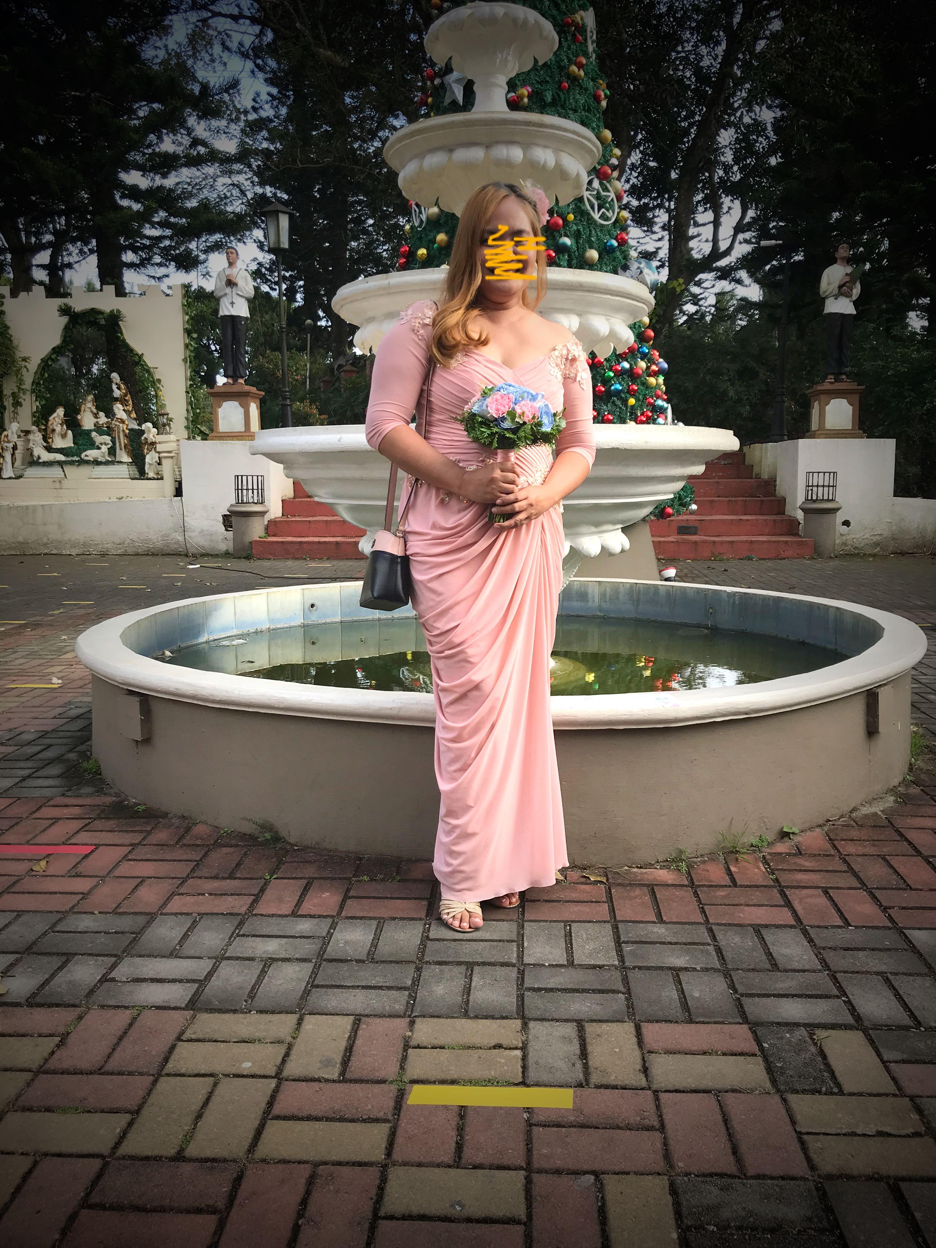 blush pink ninang gown, Women's Fashion, Dresses & Sets, Evening