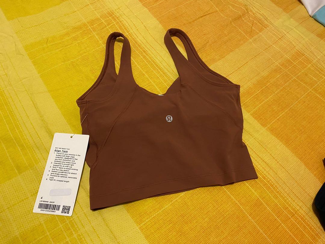 BNWT Lululemon Align Tank size 4 ancient copper, Women's Fashion, Clothes  on Carousell
