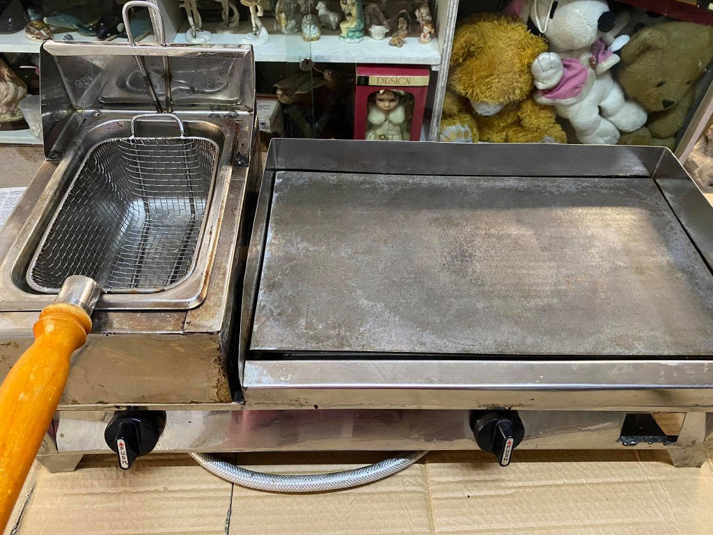 Burger griller sales with deep fryer