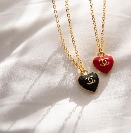 Chanel heart sale necklaces