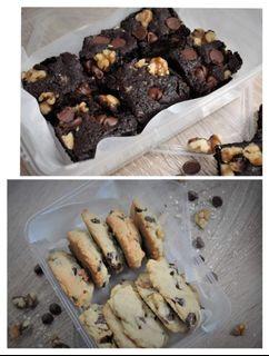 CHOCOLATE CHIP COOKIES with Walnuts & Oats // FUDGY WALNUT  BROWNIES