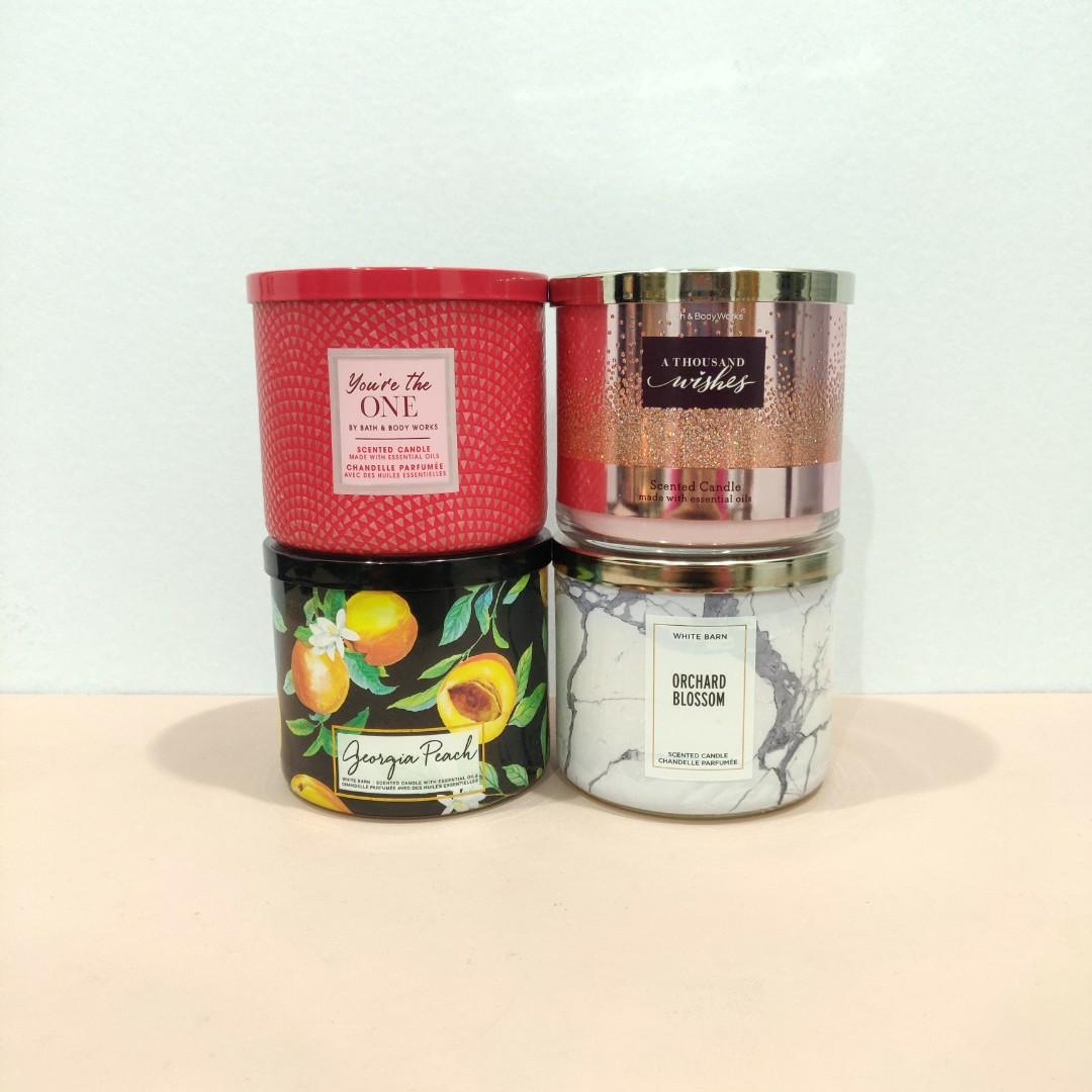 Defect Item Bath Body Works Bbw 3 Wick Candle Orchard Blossom Home Furniture Home Decor On Carousell